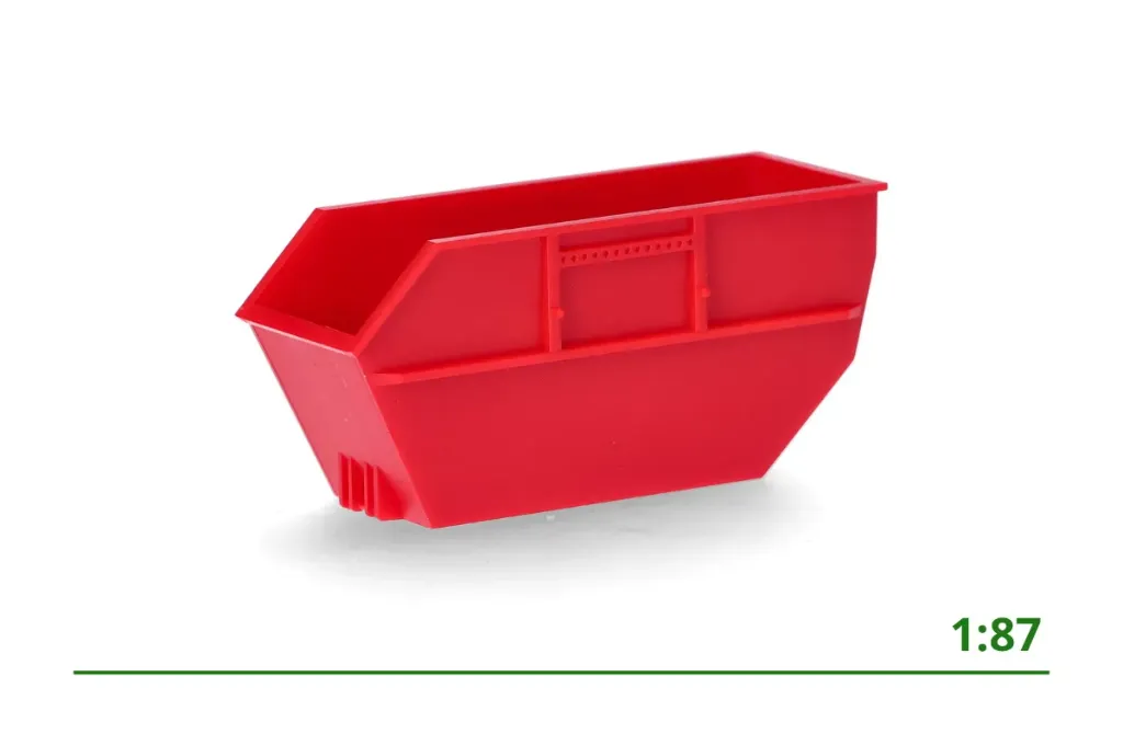 [054614] Afvalcontainer 15m3 rood (2x) 1:87