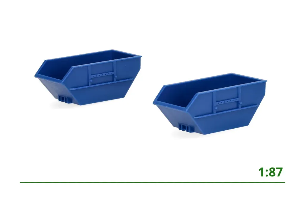 [054676] Afvalcontainer 7m3 blauw (2x) 1:87