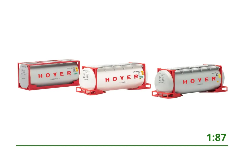 [076500-006] 20ft tankcontainer Hoyer (3x) (D) 1:87