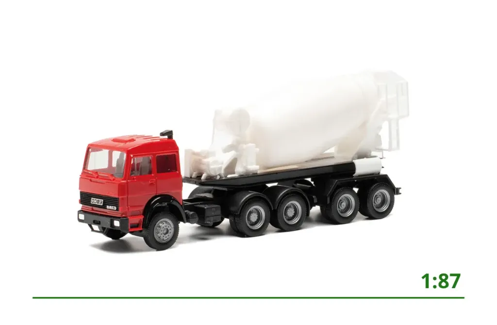 [315630] Iveco Unic betonmixer rood/wit 1:87