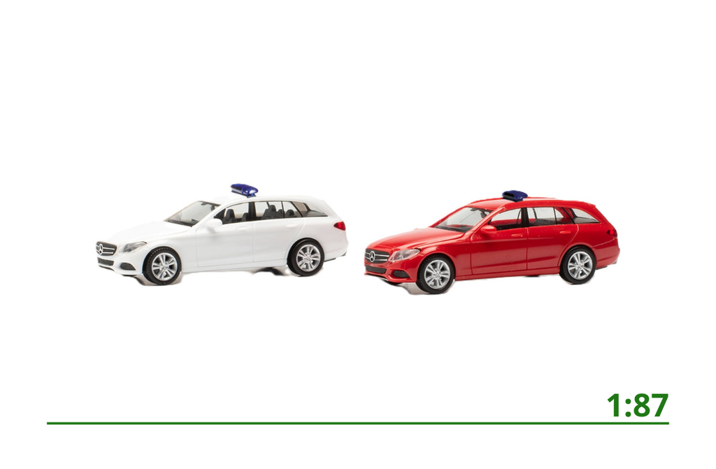 [013284] MiniKit Mercedes-Benz C-klasse met lichtbalk (2x) 1:87