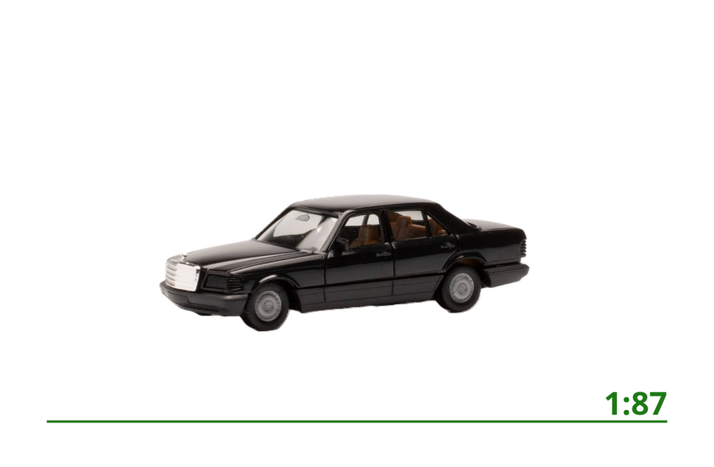 [05-100043] Minikit Mercedes-Benz S-klasse W126 zwart 1:87