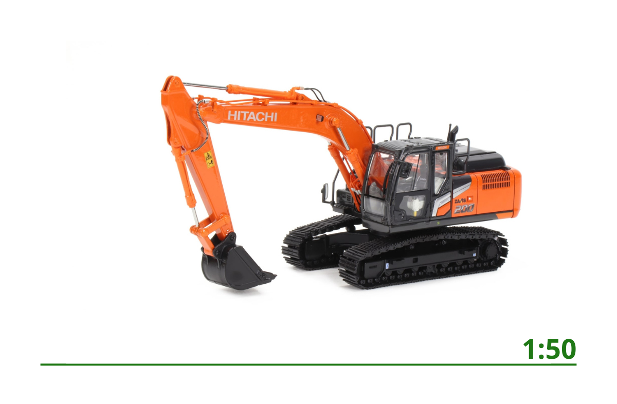 ミニカー HITACHI ZH200 hybrid 1/50 Hitachi ZX200-7 graafmachine 1:50