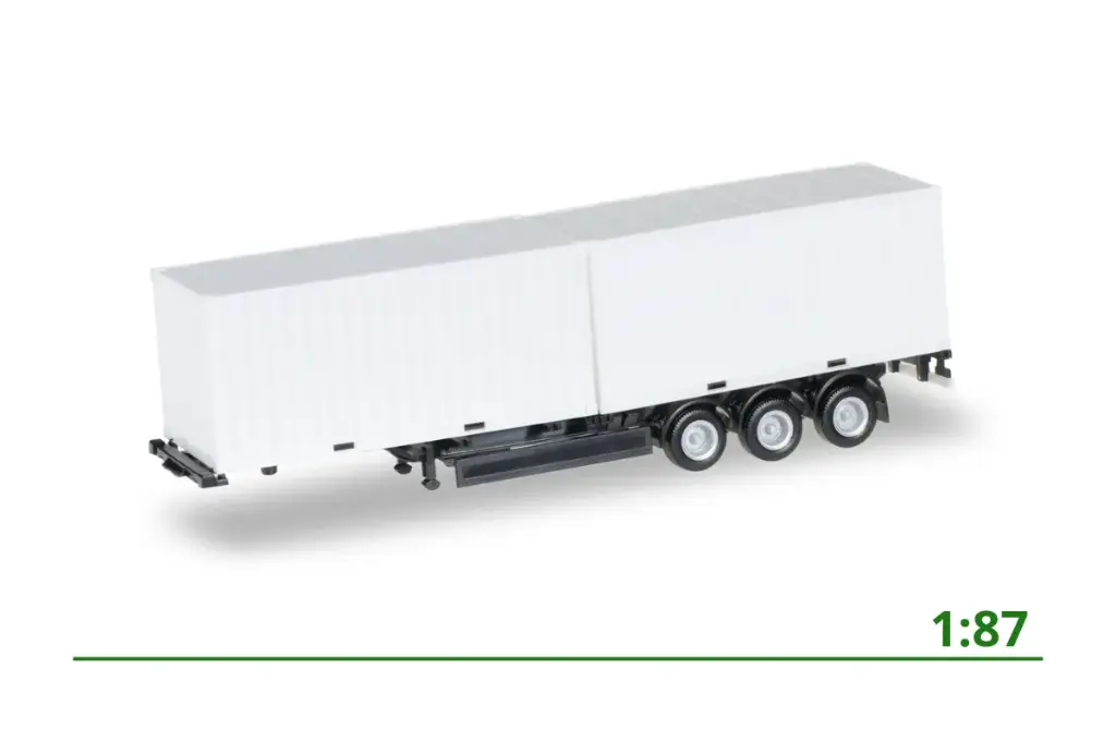 [076494-002] 40ft containertrailer + containers 1:87