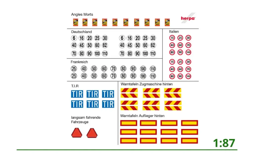 [054829] Stickervel pictogrammen transport (10x) 1:87