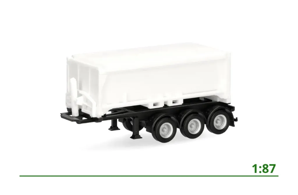 Vuiloplegger 3-assig wit 1:87