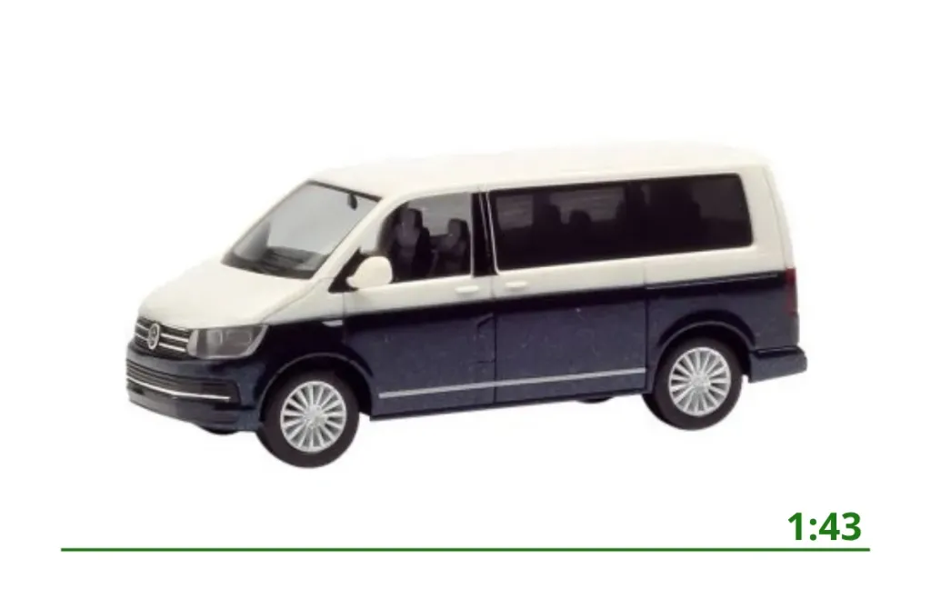 Volkswagen Transporter T6.1 blauw/wit 1:43