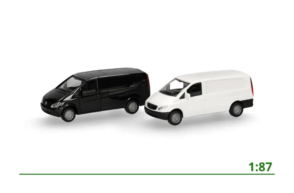 [014243] Minikit Mercedes-Benz Vito zwart/wit (2x) 1:87