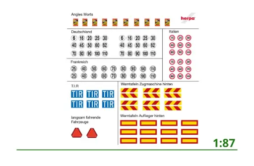 [054829] Stickervel pictogrammen transport (10x) 1:87